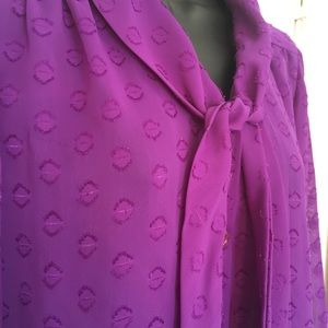Vintage purple tie blouse